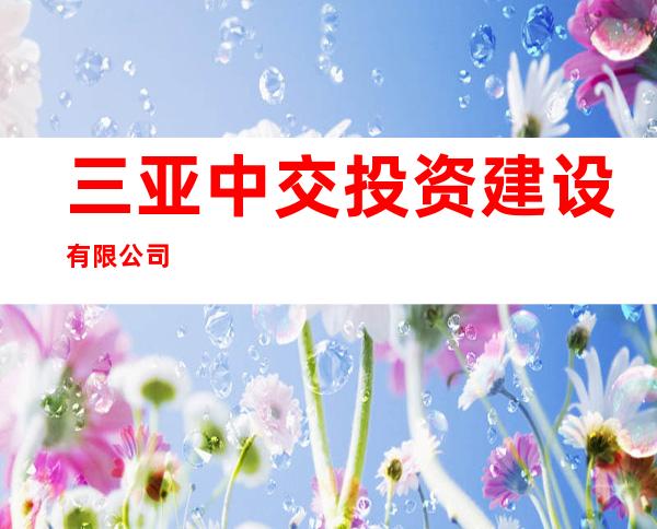 三亚中交投资建设有限公司