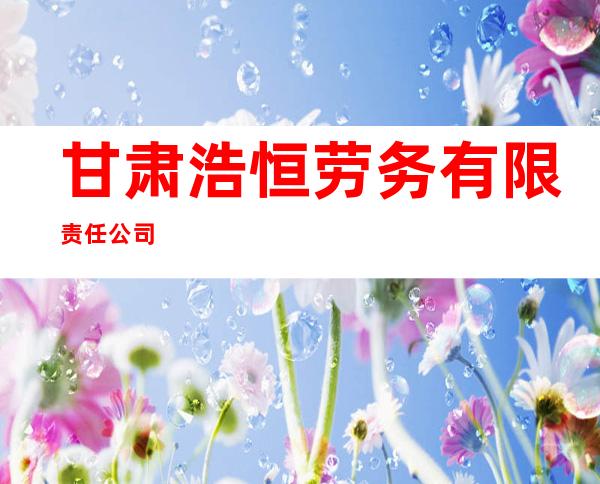 甘肃浩恒劳务有限责任公司